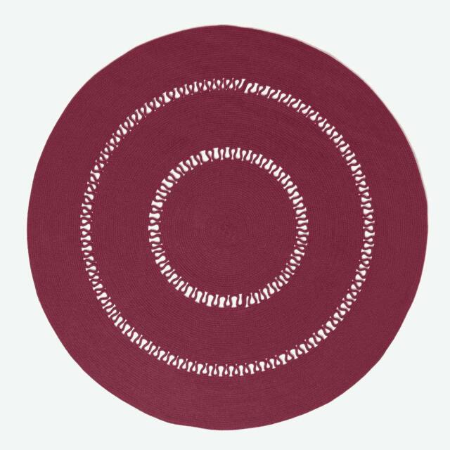 Rackhams Crochet Braided Rug - Plum - 120 cm Round - image 1