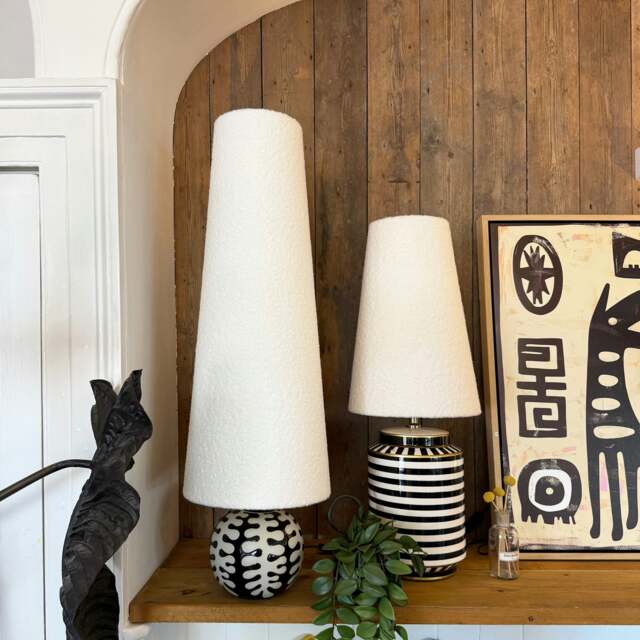 Rackhams Buttermilk Boucle Oversized Cone Lampshades - Queen - image 1