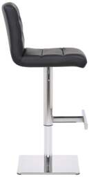 Rackhams Luscious Deluxe Real Leather Breakfast Bar Stool, Chrome Footrest, Adjustable Swivel Gas Lift, Home Bar & Kitchen Barstool, Black - thumbnail 2