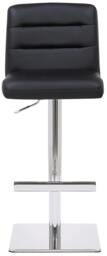 Rackhams Luscious Deluxe Real Leather Breakfast Bar Stool, Chrome Footrest, Adjustable Swivel Gas Lift, Home Bar & Kitchen Barstool, Black - thumbnail 3