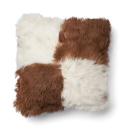 Rackhams Toscana Lamb Cushion - Doublesided - Brown/Beige Mix - 40x40 cm - thumbnail 2