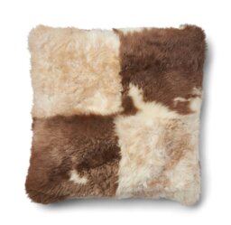 Rackhams Toscana Lamb Cushion - Doublesided - Brown/Beige Mix - 40x40 cm - thumbnail 3