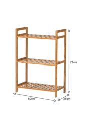 Rackhams 3 Tier Wood Audriel Bookcase - Brown - thumbnail 2