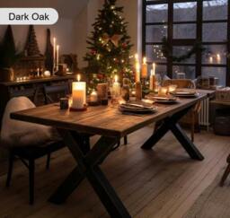 Rackhams Sleek & Slender Reclaimed Dining Table - 160 - 100 - thumbnail 1