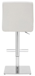 Rackhams Snella White Real Leather Kitchen Bar Stool, Adjustable Height with Weighted Base - thumbnail 5