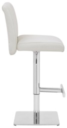 Rackhams Snella White Real Leather Kitchen Bar Stool, Adjustable Height with Weighted Base - thumbnail 2