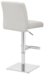 Rackhams Snella White Real Leather Kitchen Bar Stool, Adjustable Height with Weighted Base - thumbnail 4