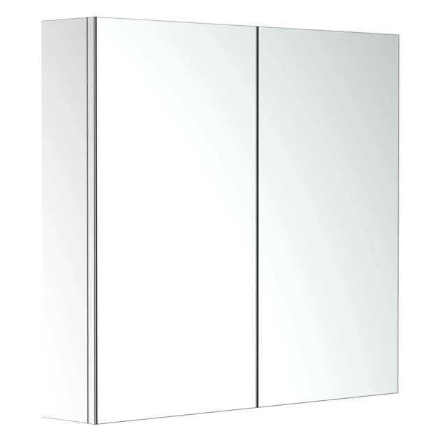Rackhams Bathroom Mirror Cabinet, Stainless Steel Wall Mounted Bathroom Storage Cabinet with Double Doors, 60x55cm - image 1