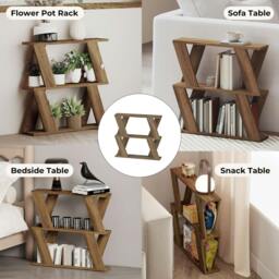 Rackhams 22cm Slim Side Table Narrow Sofa End Table for Living Room Small Spaces - thumbnail 4