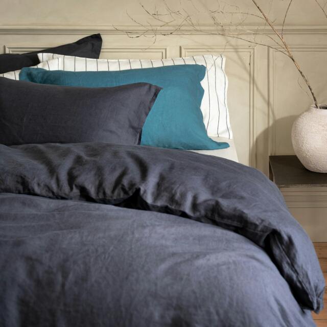 Rackhams Midnight Grey French Linen Duvet Cover - King - image 1
