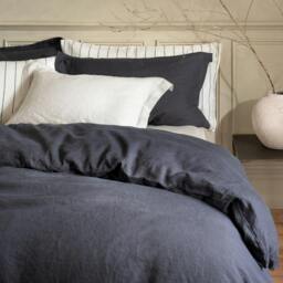 Rackhams Midnight Grey French Linen Duvet Cover - King - thumbnail 4