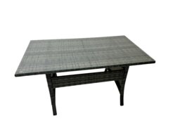 Rackhams Wicker PE Rattan Garden Outdoor Furniture Set Love Sofa Dining Table Sets with 3 Stools Dark Grey Mixed - thumbnail 3