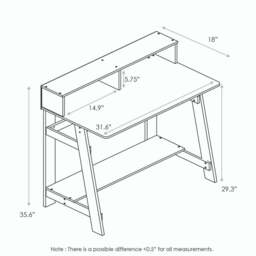 Rackhams Simplistic A Frame Computer Desk, Columbia Walnut Crafted for Practical Use and Stylish Living Spaces - thumbnail 5