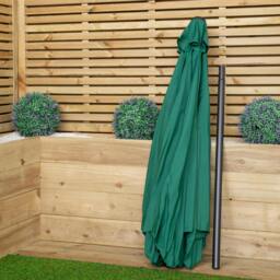 Rackhams 2.7m Havana Garden Patio Parasol with Crank Handle and Cover in Green - thumbnail 4