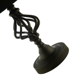 Rackhams Classic Twist Metal Table Lamp in Matte Black with Black Drum Shade - thumbnail 5