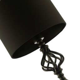Rackhams Classic Twist Metal Table Lamp in Matte Black with Black Drum Shade - thumbnail 3