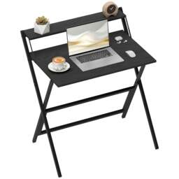 Rackhams 81.5 cm Folding Computer Desk for Small Spaces Bedroom, Black - thumbnail 2