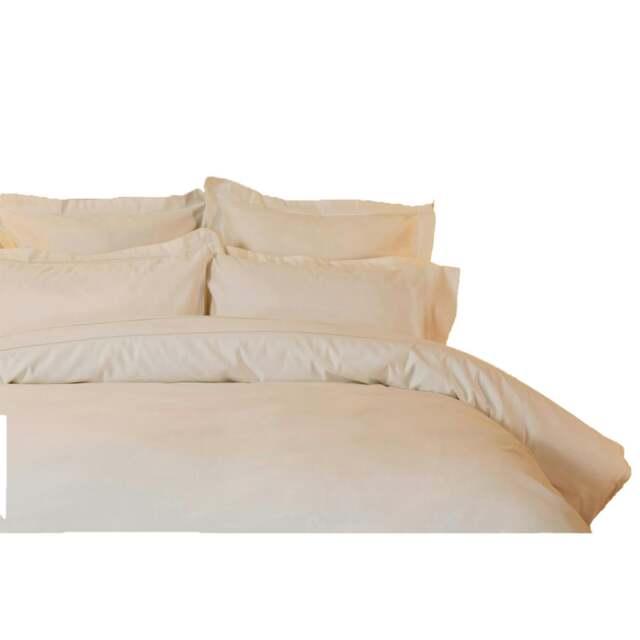 Rackhams Egyptian Cotton Plain Duvet Cover - Ivory - Double - Ivory - 100% Egyptian Cotton - image 1