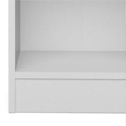 Rackhams Basic Low Narrow Display Cabinet in White (2 Shelves) with Glass Oak Door - Matt - Oak & White  - W 40.6 X  H 107.2 X  D 26.7cm - thumbnail 6