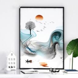 Rackhams Zen wall art - set of 3 Japanese wall art - A2 16.54 x 23.39 in / 42 x 59.4 cm - Matte Museum Quality Art Paper 290 gsm - Oak Frame - thumbnail 5