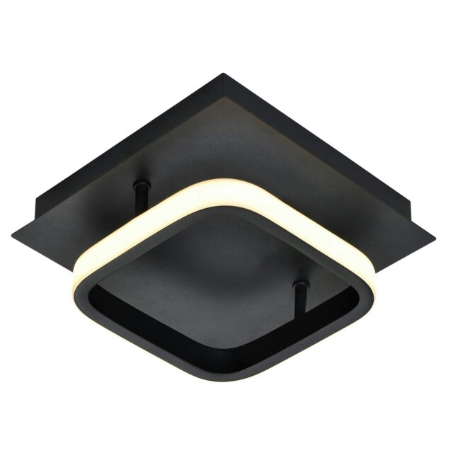 Rackhams Modern Designer Square Strip 3000k LED Ceiling Lighting Fitting in Matte Black - image 1