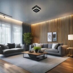 Rackhams Modern Designer Square Strip 3000k LED Ceiling Lighting Fitting in Matte Black - thumbnail 6