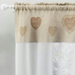 "Rackhams Sweetheart Embroidered Heart Kitchen Window Set Curtain Pair With Matching Tie Backs - Natural - 55"" (140cm) Width x 42"" (107cm) Drop" - thumbnail 2