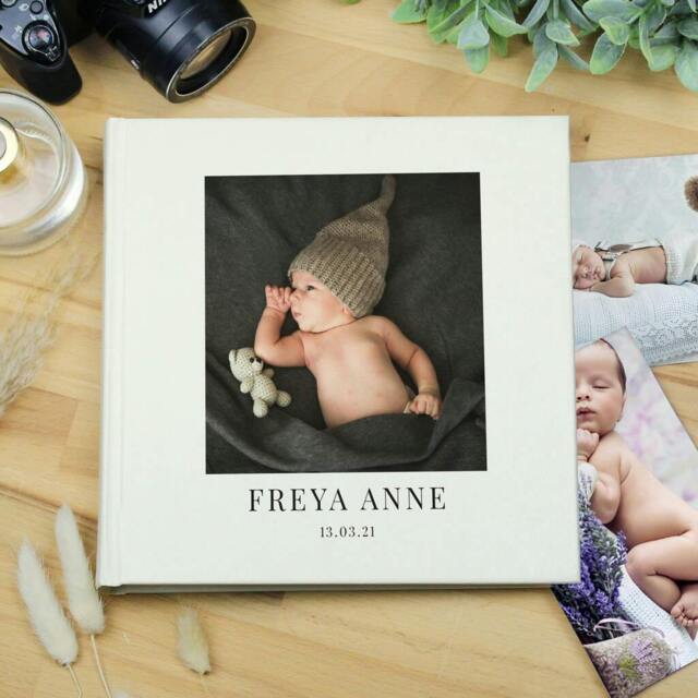 Rackhams Personalised New Baby Photo Album - H22.5 x W22.5 x D3cm, 0.94kg - image 1