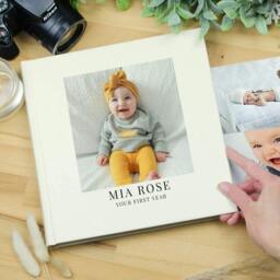 Rackhams Personalised New Baby Photo Album - H22.5 x W22.5 x D3cm, 0.94kg - thumbnail 2