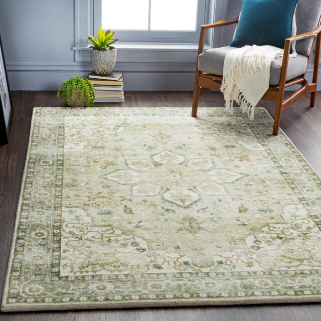 Rackhams Erin-Traditional Green Grey Cream Brown Boho Rug - 200 x 275 cm - image 1