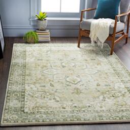 Rackhams Erin-Traditional Green Grey Cream Brown Boho Rug - 200 x 275 cm - thumbnail 1