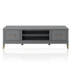 Rackhams Westerleigh TV-Stand with Doors in Graphite Grey - Grey - thumbnail 1