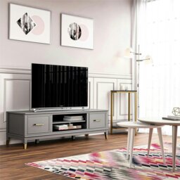 Rackhams Westerleigh TV-Stand with Doors in Graphite Grey - Grey - thumbnail 5