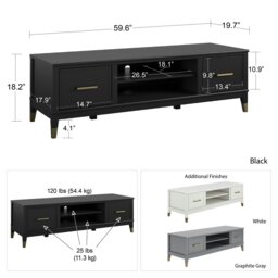 Rackhams Westerleigh TV-Stand with Doors in Graphite Grey - Grey - thumbnail 3