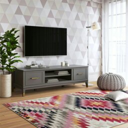 Rackhams Westerleigh TV-Stand with Doors in Graphite Grey - Grey - thumbnail 4