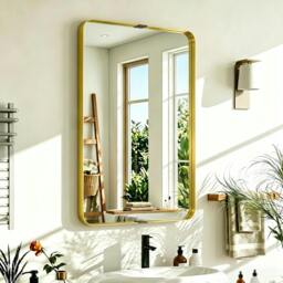Rackhams Wall Mirror with Elevated Aluminium Alloy Frame, 60 x 90 cm - Black - thumbnail 6