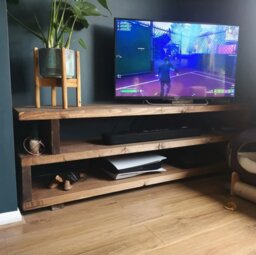Rackhams TV Stand - S Shape - Length 220cm - Whiskey - thumbnail 2