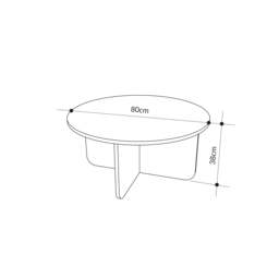 Rackhams Hillary Modern Round Soft Coffee Table 80cm Circle Centre Table Curved Design Legs for Living Room,Office - Oak-Sandstone - thumbnail 5