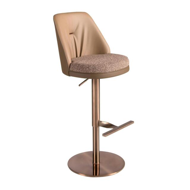 Rackhams Swivel Stool in Mottled Brown Fabric and Brown Leatherette 4227 - image 1
