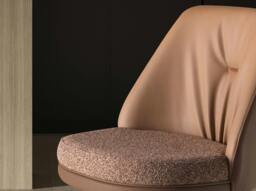 Rackhams Swivel Stool in Mottled Brown Fabric and Brown Leatherette 4227 - thumbnail 5
