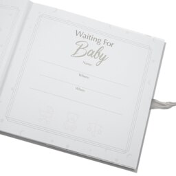 Rackhams Baby Shower Photo Album with Silver Plated Rattle Pram and Booties - thumbnail 5