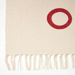 Rackhams Keep Calm And Carry On Handwoven 100% Cotton Rug - 60 x 100 cm - Red & white - thumbnail 3
