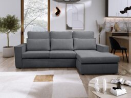 Rackhams Soho Linen L-Shape 4 Seater Fabric Corner Sofa in Grey - Left Hand Corner - thumbnail 3
