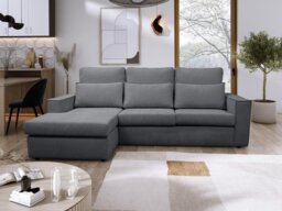 Rackhams Soho Linen L-Shape 4 Seater Fabric Corner Sofa in Grey - Left Hand Corner