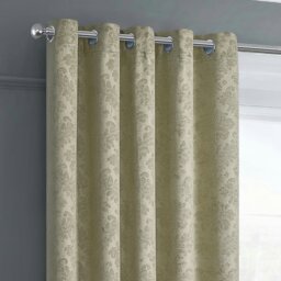Rackhams Damask Thermal Dimout Ready Made Eyelet Curtains - 117cm x 137cm - Cream - thumbnail 4