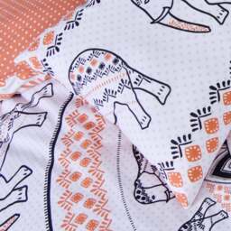 Rackhams Reversible Polycotton Tribal Elephant Duvet Cover and Pillowcase Set - Rust - Super King (220cm x 260cm) - thumbnail 5