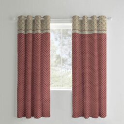 Rackhams Kashmir Paisley Floral Lined Eyelet Curtains - 66x72 Inch - Natural - thumbnail 2