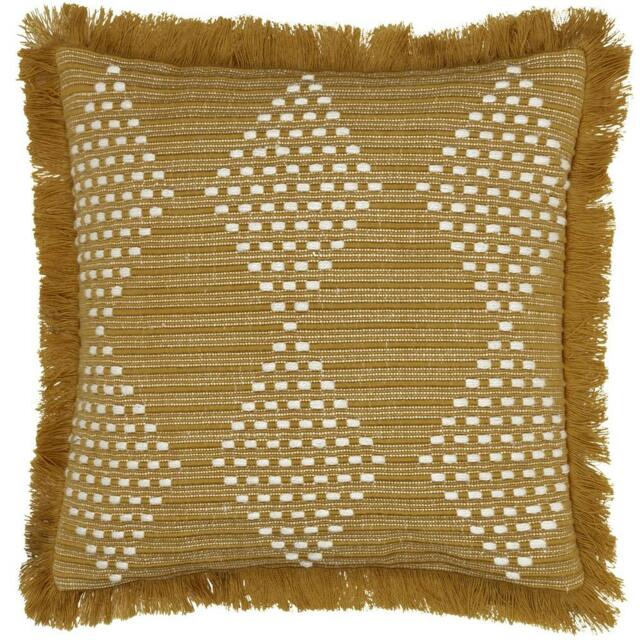 Rackhams Woven Cushion Cover - Gold - 45cm x 45cm - Gold - 100% Polyester - image 1