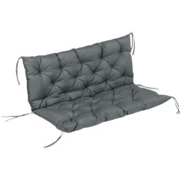 Rackhams Garden Bench Cushion 2 Seater Swing Chair Cushion Outdoor Seat Pad - Dark Grey - Polyester Fabric, PP Cotton - 110L x 120W x 12D cm - thumbnail 2