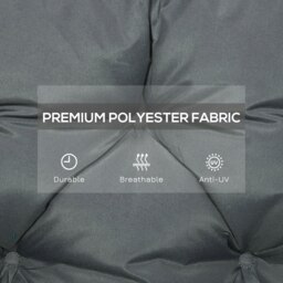 Rackhams Garden Bench Cushion 2 Seater Swing Chair Cushion Outdoor Seat Pad - Dark Grey - Polyester Fabric, PP Cotton - 110L x 120W x 12D cm - thumbnail 4